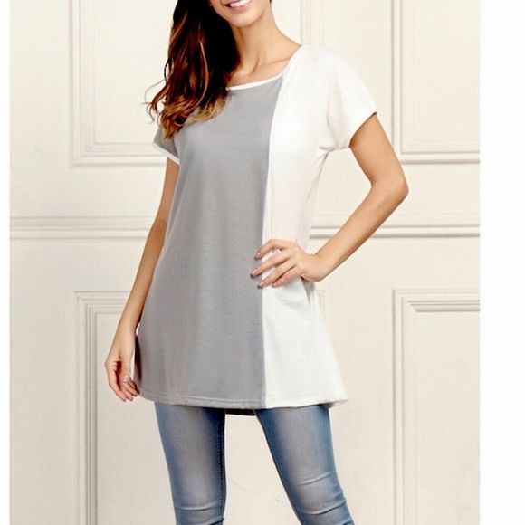 Color Block Tunic Babydoll Dress MEDIUM - Picture 1 of 7